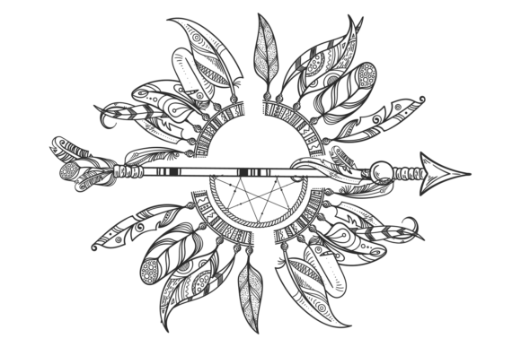 Download Tribal Dreamcatcher with Indian Arrow. R - Tribal dreamcatcher Collection