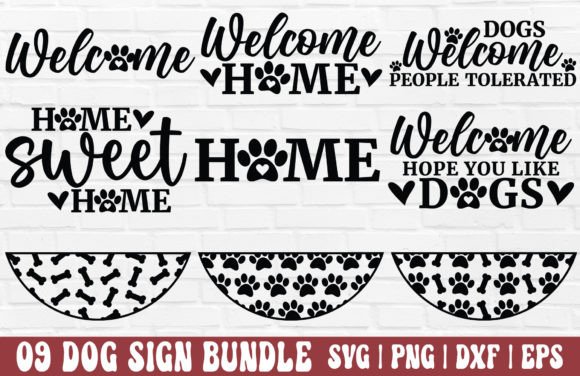 Download Dog Welcome Sign Bundle - Round Sign SVG - Round Collection