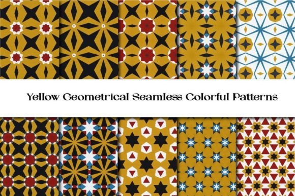 Download Yellow Geometrical Seamless Patterns Vol 11 - Geometric Collection
