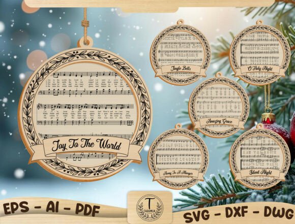 Download Christmas Hymn Ornament SVG Bundle - Ornament Collection