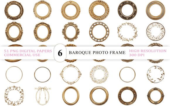 Download Golden Ornamental Round Frame PNG Set - Ornament Collection