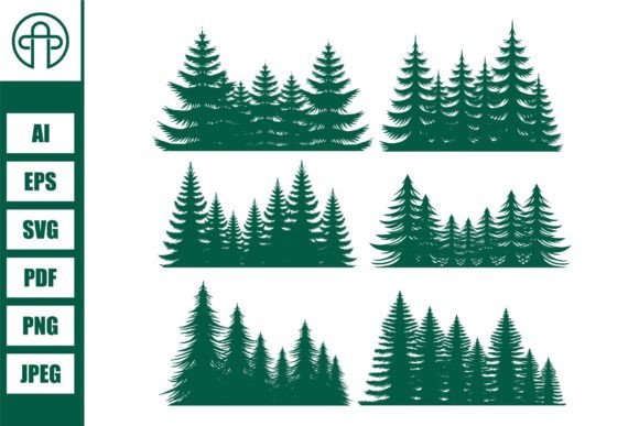 Download Pine Tree Silhouette Element Set - Element set Collection