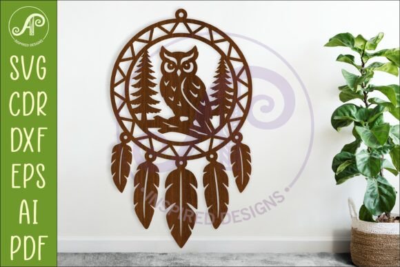 Download Owl Dreamcatcher Laser Cut File SVG - Laser cut Collection