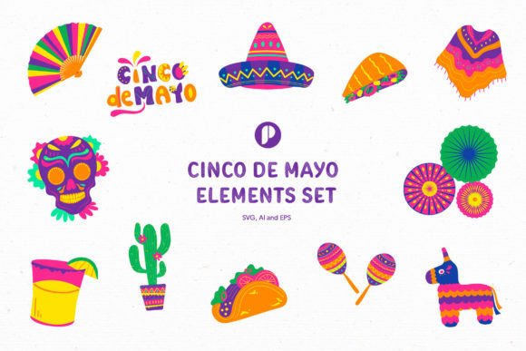 Download Bright Cinco De Mayo Element Set - Element set Collection