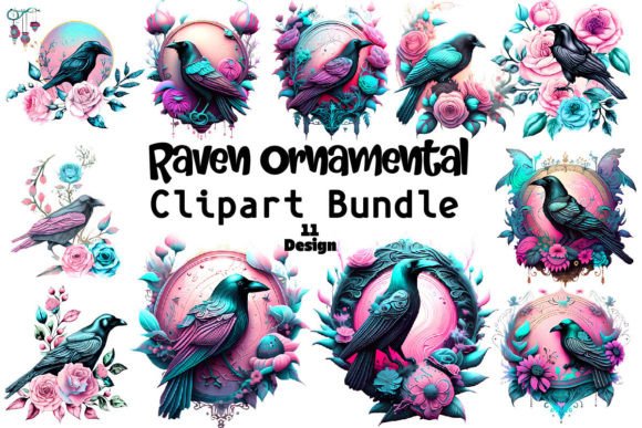 Download Raven Ornamental Clipart Bundle - Ornament Collection