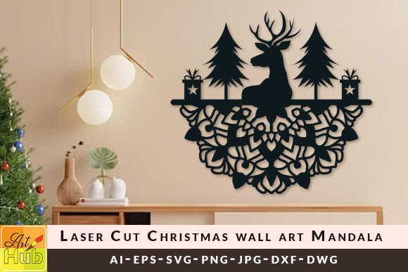 Download Laser Cut Christmas Wall Art Mandala SVG - Laser cut Collection