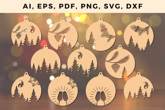 Download Christmas Ornaments Craft Cut File SVG - Ornament Collection