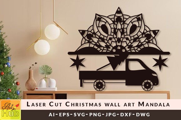 Download Laser Cut Christmas Wall Art Mandala SVG - Laser cut Collection