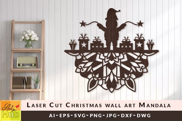 Download Laser Cut Christmas Wall Art Mandala SVG - Laser cut Collection