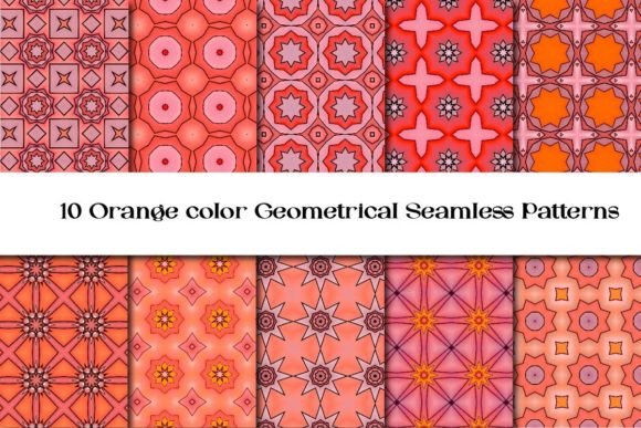 Download Orange Geometrical Seamless Patterns Vol 1 - Geometric Collection