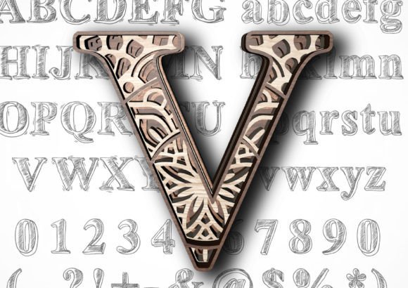 Download Laser Cut File, V Letter, 4 Layers - Laser cut Collection
