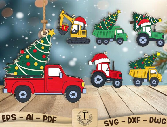 Download Christmas Truck Ornament SVG Bundle - Ornament Collection