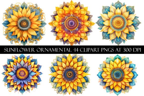 Download Sunflower Ornamental Clipart - Ornament Collection