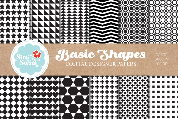 Download Basic Geometric Black Scrapbooking - Geometric Collection