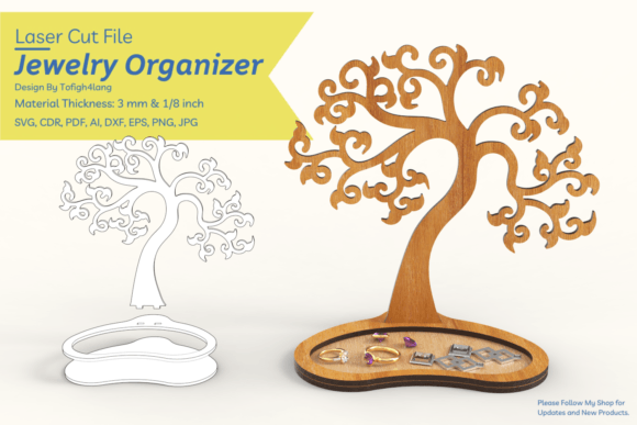 Download Tree Jewelry Display | Laser Cut File - Laser cut Collection