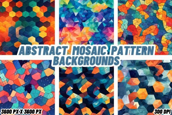 Download Abstract Mosaic Pattern Backgrounds - Round Collection