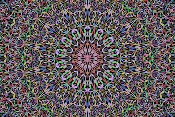 Download Multicolored Floral Mandala Background - Round Collection