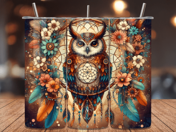 Download Tribal Owl Dreamcatcher Tumbler Wrap - Premium Bundle