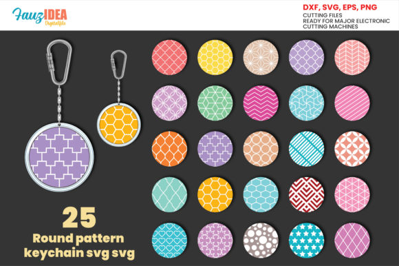 Download 25 Keychain Svg,Round Pattern Svg Bundle - Round Collection