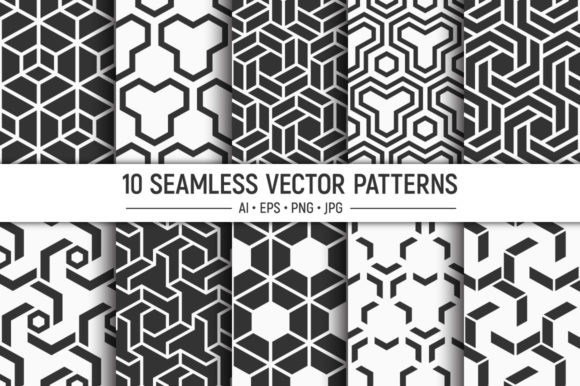 Download 10 Seamless Geometric Vector Patterns - Geometric Collection