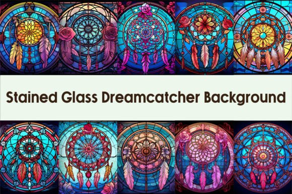 Download Stained Glass Dreamcatcher Background - Round Collection