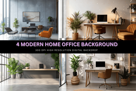 Download Modern Home Office Background Backdrop - Round Collection