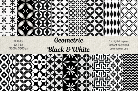 Download Black and White Geometrical Patterns PNG - Geometric Collection