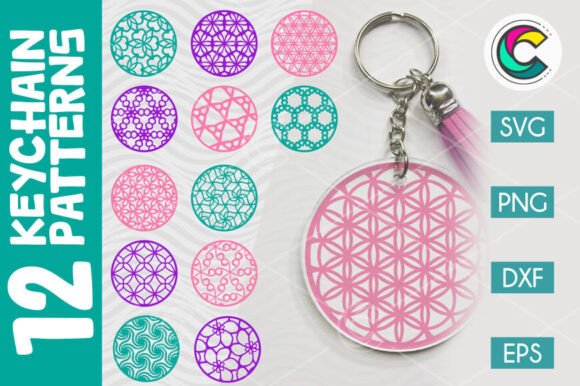 Download Keychain Round Pattern SVG Bundle - Round Collection