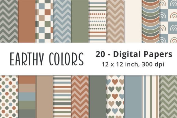 Download Earth Tones Scrapbook Paper Backgrounds - Round Collection