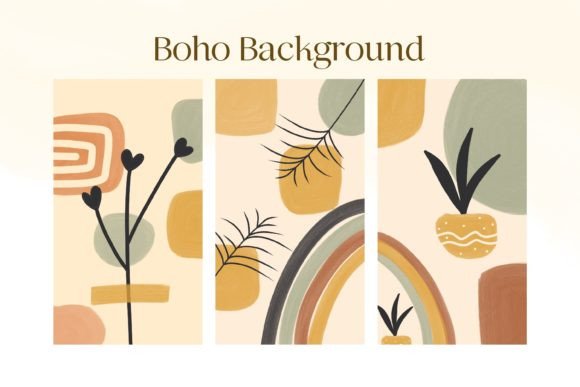 Download Bohemian Art Background Set - Round Collection