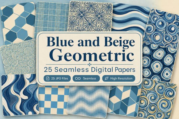 Download Blue and Beige Geometric Paper - Geometric Collection