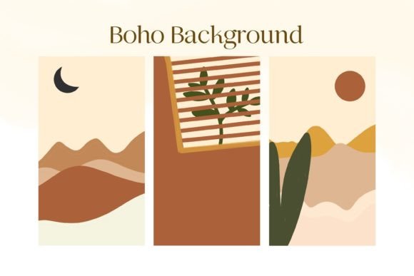 Download Bohemian Art Set Background - Round Collection