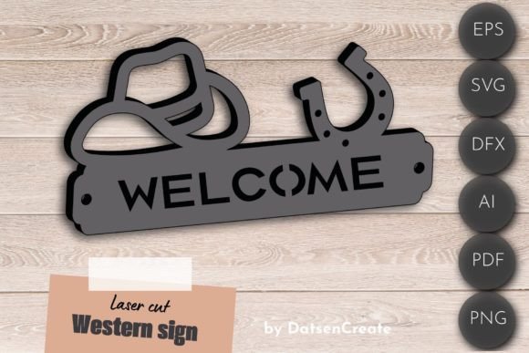 Download Western Welcome Sign, Cowboy Laser Cut - Laser cut Collection