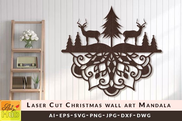 Download Laser Cut Christmas Wall Art Mandala SVG - Laser cut Collection