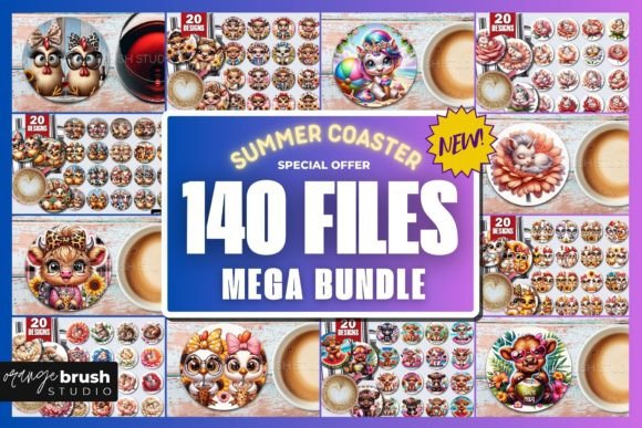 Download Summer Round Coaster Mega Bundle - Round Collection